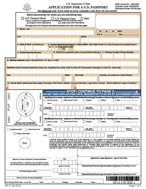 PASSPORT APPLICATION AND PASSPORT .